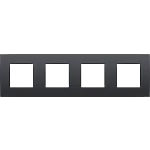 Niko 133-76400 Viervoudige afdekplaat met 71 mm centerafstand Intense anthracite
