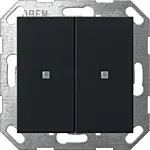 Gira 5173005 Drukcontact System 55 met wip 2-voudig voor Gira One en KNX Zwart mat