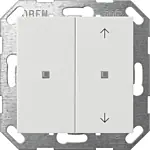 Gira 517503 Drukcontact System 55 met wip 2-voudig onbedrukt/pijlsymbolen voor Gira One en KNX Zuiver wit glanzend