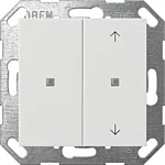 Gira 517527 Drukcontact System 55 met wip 2-voudig onbedrukt/pijlsymbolen voor Gira One en KNX Zuiver wit mat