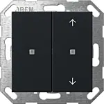 Gira 5175005 Drukcontact System 55 met wip 2-voudig onbedrukt/pijlsymbolen voor Gira One en KNX Zwart mat