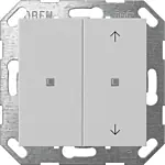 Gira 5175015 Drukcontact System 55 met wip 2-voudig onbedrukt/pijlsymbolen voor Gira One en KNX Grijs mat