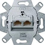 Berker 455501 RJ-datacontactdoos 2-voudig, cat. 5E, 45° -uitgang