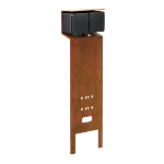 Niko 762-36855 Spuitwaterdichte tuinpaal Essential met tweevoudig stopcontact Randaarde Cortenstaal IP55