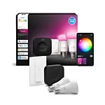 Philips Hue Starterkit: 2 E27 slimme lampen + dimmer switch + Bridge Pro