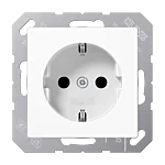 Jung A 1520 NKI WW Wandcontactdoos Met beschermingscontact 16A 250V Met verhoogde aanrakingsveiligheid Alpine wit
