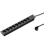 Martin Kaiser 1102ZL9-19SW15 19" Stekkerdoos 9-voudig 1,5M kabel Zwart