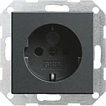 Gira 475528 Systeem 55 Wandcontactdoos met randaarde 16A 250V met kinderbeveiliging en symbool Antraciet