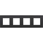 Niko 136-76400 Viervoudige afdekplaat met 71 mm centerafstand Niko Intense Matt black 