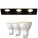 Modular Mini-Multiple Recessed Trimless Adjustable Zwart 3x GU10 Hue White Ambiance