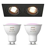Inbouwspot SLV New Tria 2 inclusief Hue White and Color Ambiance (GU10) Zwart