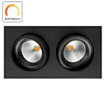 SG 901263 DimToWarm Junistar Square IsoSafe Zwart 2x 7W LED 2000K-2800K 42° Ra95 