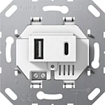 Gira 234900 USB voedingseenheid tweevoudig Type A / type C Wit