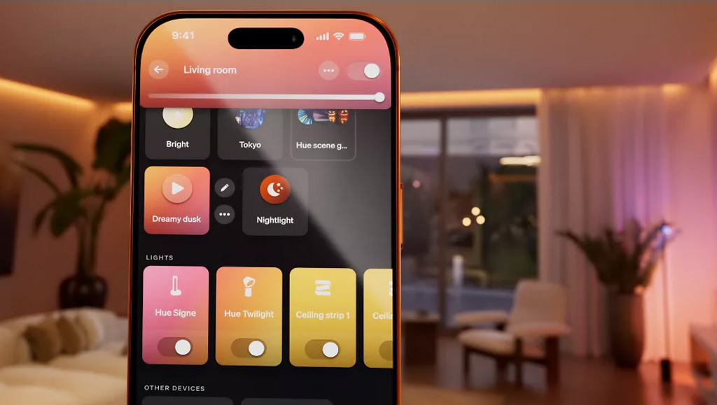 Bedien lampen, kamers en scenes Philips Hue bedrade wandschakelaarmodule lampen, kamers en scenes bedienen