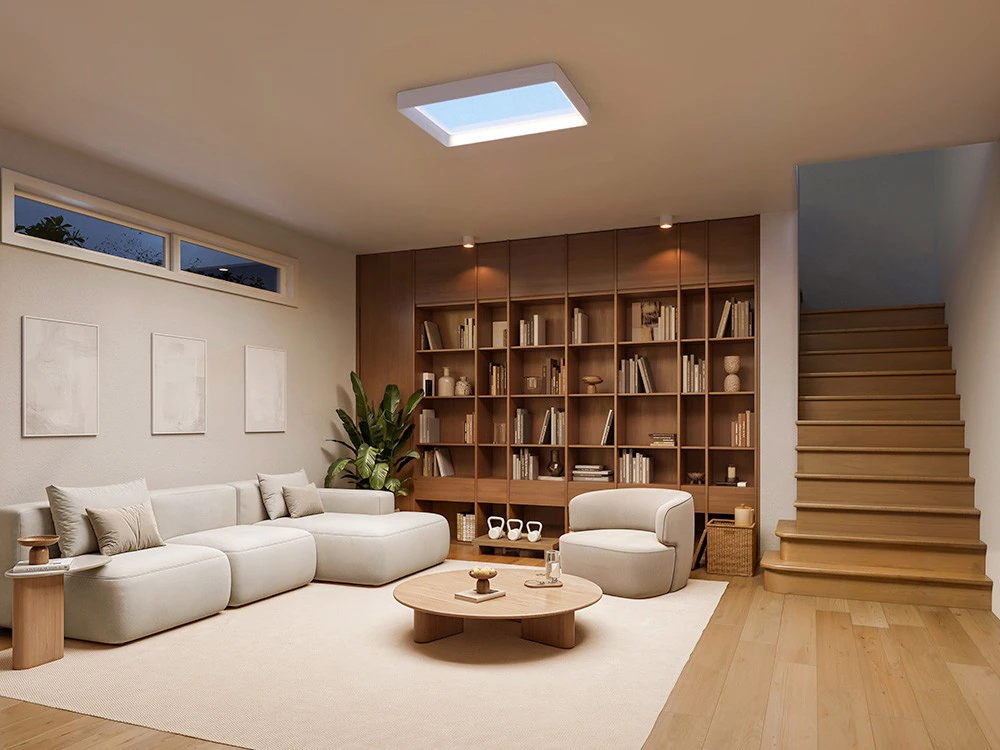 Philips Skylight in een woonkamer